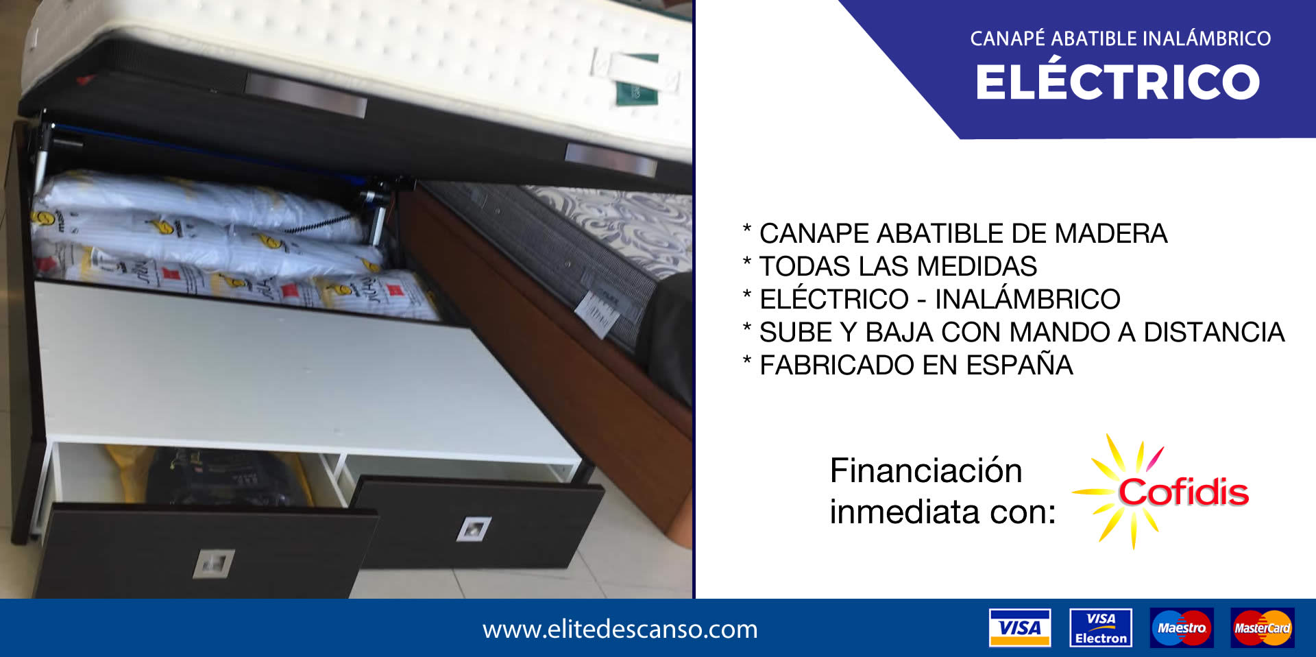 Oferta Canape Abatible Eléctrico Élite Descanso Santiago